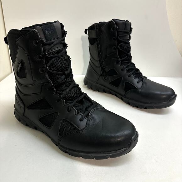 EXCELLENT Reebok Sublite Cushion Tactical Black Work Boot RB8806 Side Zipper 12 - Picture 3 of 10